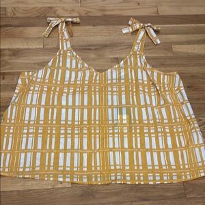 Universal Thread Mustard and White Plaid Camisole